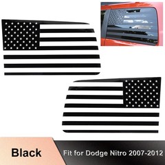 🔥Black Rear Window Sticker Decal Trim Decoration For 07-12 Dodge Nitro USA Flag