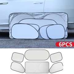 Car Front Rear Side Sunscreen Window Sunshade Cover Protector Curtain 6 Pcs
