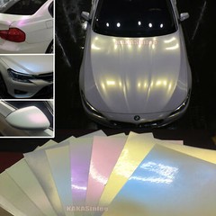 Sample Center Car Chameleon Satin Chrome Pearl Metal Vinyl Wrap PVC Sticker HDUS