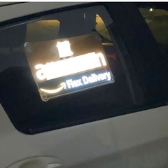 LED Delivery Driver Car Sign Light – USB Powered Acrylic Safety Sticker – 14×7
