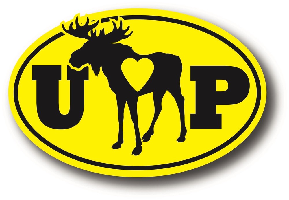 UP MICHIGAN STATE UP UPPER PENINSULA MOOSE DECAL BUMPER STICKER