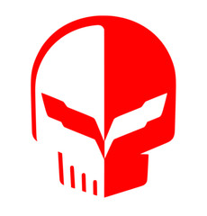 C7.R Racing Stingray Jake Skull Punisher Vinyl Decal Fits Corvette Body Sticker