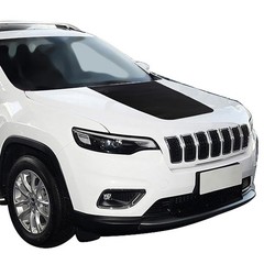 for 2014-2026 Jeep Cherokee Front Engine Hood Decal Sticker Trim PVC Matte Black