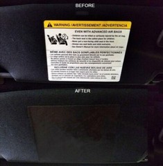 2019 – 2024 Chevy Suburban Sun Visor Warning Label Blackouts Ghost American Flag