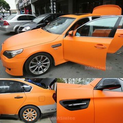 Orange Stretch Matte Dull Finish PVC Car Vinyl Wrap Sticker Film Bubbles Free US