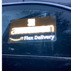 LED Delivery Driver Car Sign Light – USB Powered Acrylic Safety Sticker – 14×7