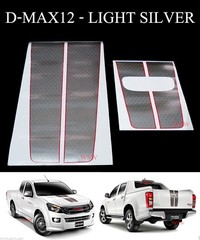 SILVER RED FRONT REAR TAILGATE STICKER X-SERIES FOR ISUZU D-MAX DMAX 2012-2016