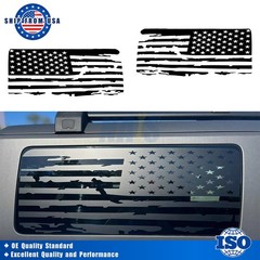 Distressed USA Flag Window Stickers Vinyl Decal For Ford Bronco 2-Door 2021-2024