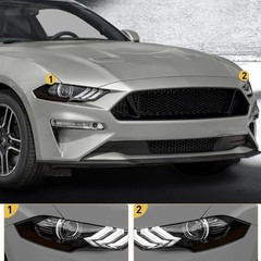 Smoked Black Vinyl Tint Overlay For 2018-2021 Ford Mustang Headlight Side Marker