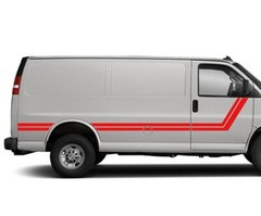 Double Center stripes graphic decals sticker vinyl kit for Chevrolet Express Van