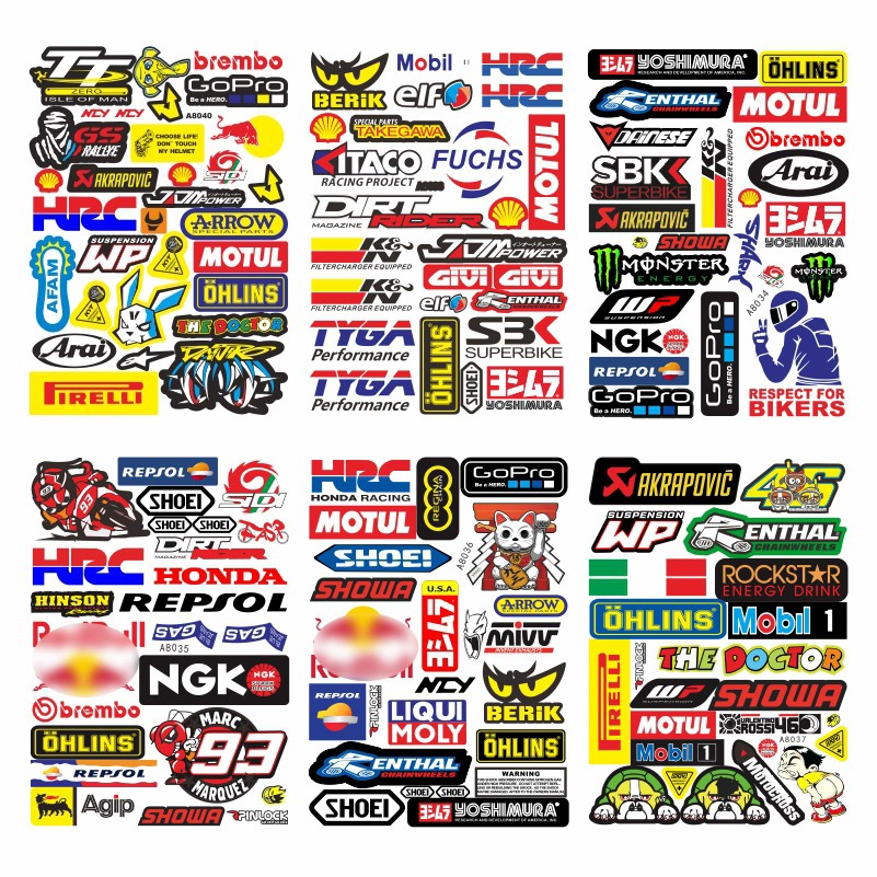 Motocross Decal MX Racing Stickers Kit Car ATV Helmet Dirt Bike Wheel Vinyl Deco
