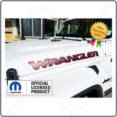 Set of 2 – Jeep WRANGLER JL Hood Decals Stickers Red Matte Black UV1R1