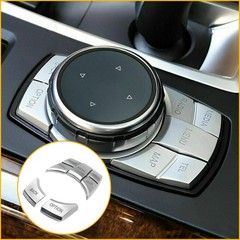 1/2set Multi-Media 7 Cover Button Trim For Decor BMW 3 4 5 6 X5 X6 Series iDRIVE