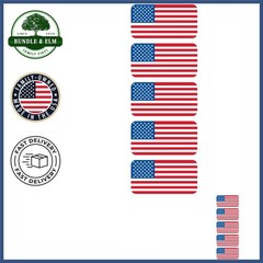 Modern Vinyl American Flag Stickers, 5 Count for Indoor or Outdoor Use