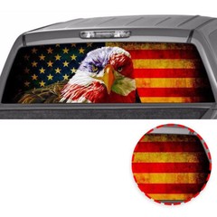 Fit For Dodge Ram 1500 Car Rear Window Sticker USA American Flag Graphics Decals