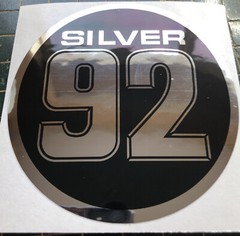 Detroit Diesel Silver 92 For Intake Round Decals On Chrome 3 3/8” set 2