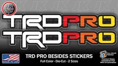 TRD PRO BEDSIDE TRICOLOR Sticker Decal Fits on TOYOTA FJCRUISER TACOMA 4Runners