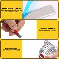 25Ft 10mm Chrome Molding Trim Strip Car Door Body Window Bumper Protector G 2SET