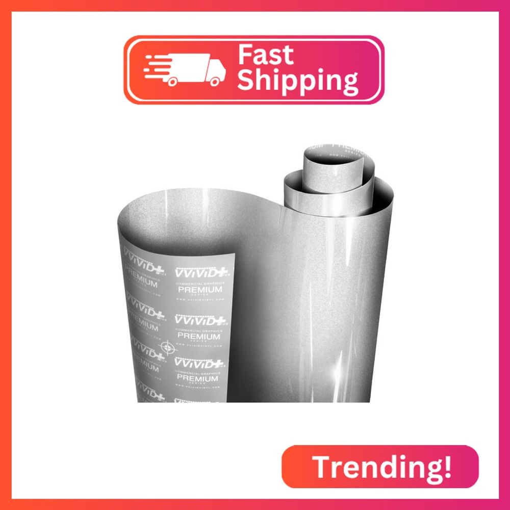 VViViD+ Ultra Gloss Silver Metallic Vinyl Car Wrap Premium Paint Replacement Fil