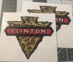 Clinton engine decal Early Style Knapped Arrowhead 3″ Set 2