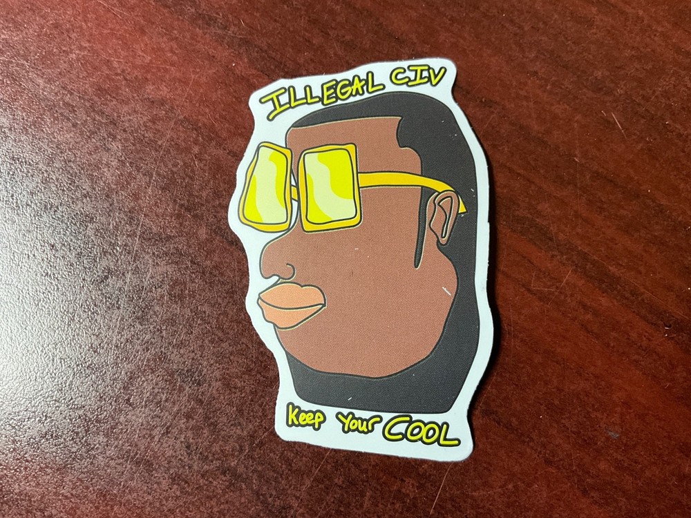 Motorcycle Sticker for Helmets or toolbox #6,424 Illegal CIV keep your cool