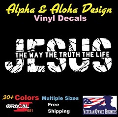 Jesus The Way The Truth The Life Window Vinyl Decal Truck Car Yeti