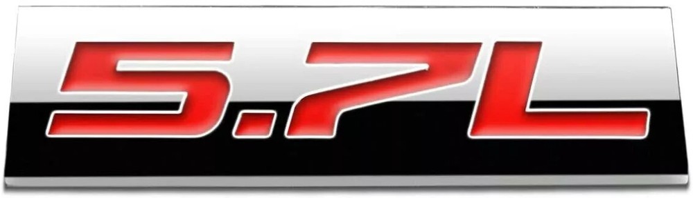 3D POLISHED Chrome Red 5.7L Letter Car Emblem Trunk Lid Sport Decal Badge 5.7L