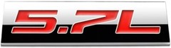3D POLISHED Chrome Red 5.7L Letter Car Emblem Trunk Lid Sport Decal Badge 5.7L