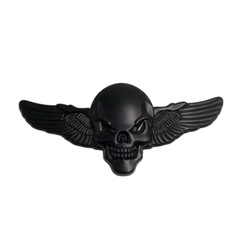 Metal 3D Skull Angle Wing Emblem Rear Trunk Badge Decal Tank Door Body Sticker