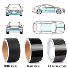 2IN X 30FT Gloss Black Vinyl Wrap for Chrome Delete Window Trim Car Door Sill…