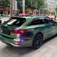 Chameleon Green to Purple Car Vinyl Wrap Sparking Diamond Glitter Car Body Film