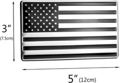 5×3 USA Embossed Stainless Steel Flag with Polished Chrome Finish – Car Emblem