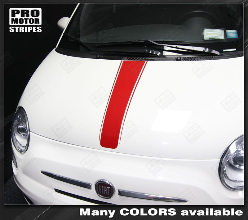 Fiat 500 Center Hood Accent Stripe Decal 2012 2013 2014 2015 Pro Motor