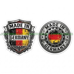 Made In Germany German Flag Vinyl Decal Sticker 2 Pack A