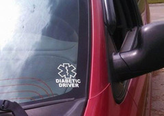 DIABETIC DRIVER Decal Vinyl Car Window Sticker ANY SIZE