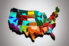 UNITEDS STATES MAP DIE CUT VYNIL DECAL 6 YEARS RESSISTENC,LAMINATED FREE STICKER