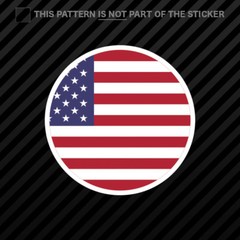 Round American Flag Sticker Self Adhesive Vinyl circle USA America stars
