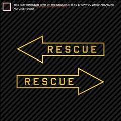 Metallic Rescue Arrow Sticker Die Cut gold silver chrome