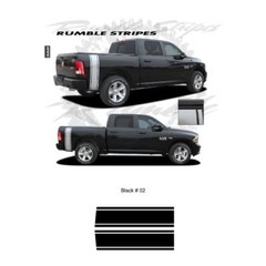 Dodge RAM 2009 up Truck Bed Stripes Graphic Kit – Gloss Black
