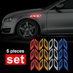 Safety Reflective Tape Leaf Warning Mark Car Bumper Sticker Accessories 6Pcs/Set