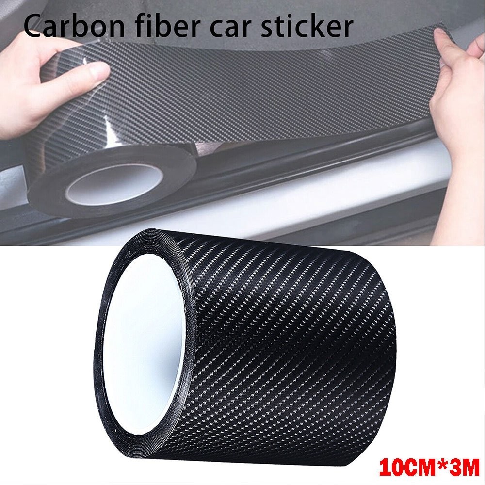 Carbon Car Strip Sticker Fiber Protector Sill Anti Door Scratch Tape 5/7/10cm H