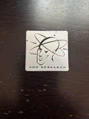 AMP Research Running Board Sticker Decal Silver and Black reflective 1.5″X1.5″