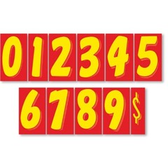 Red-Yellow Peel and Stick Promo Numbers 7.5in (12)