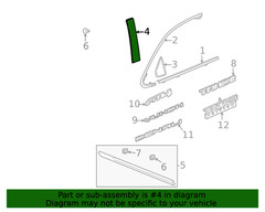 Genuine GM Front Driver Side Door Window Frame Rear Applique 84988281