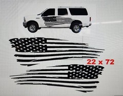 2X American Flag Large Truck Bed vinyl side graphics decals. Ford EXCURSION