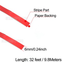 1/4″ 6mm Red Chrome Pinstriping Pin Stripe DIY Line Vinyl Decal Sticker 32ft