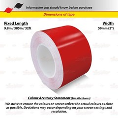 RED 2″ 50mm Roll PIN STRIPE Car PinStriping Trim Line TAPE Decal Vinyl Sticker