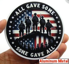 ALUMINUM VETERAN Stickers US Army Military Decals Motorcycle, Car Emblem 3.5″