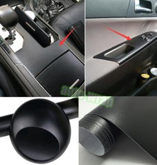 12″ W 3D Black Matte Leather Textured Vinyl Sticker Car Interior Wrap Strips AX