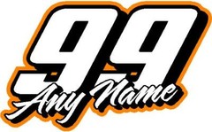 Racing name & number custom vinyl decal sticker 5″x 8″ orange any number